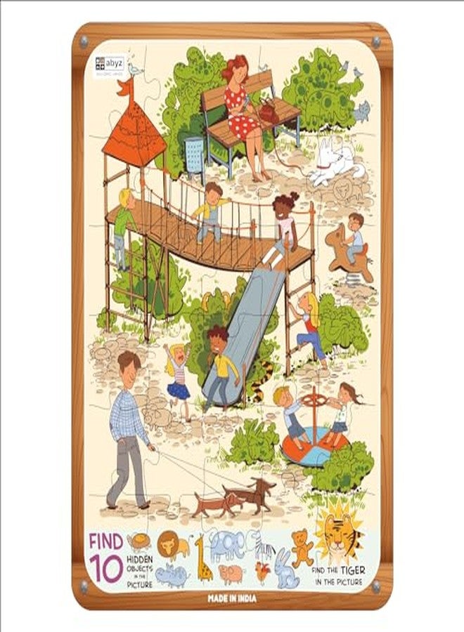 ABYZ Wooden Jigsaw Puzzle - Fun Time at Playground Playset for Educational & Little Explorers, 30-Pieces & Pack of 5 Fun Games with Multicolor | Birthday Gift for (3-6 Year) Age Kids. - Image 2